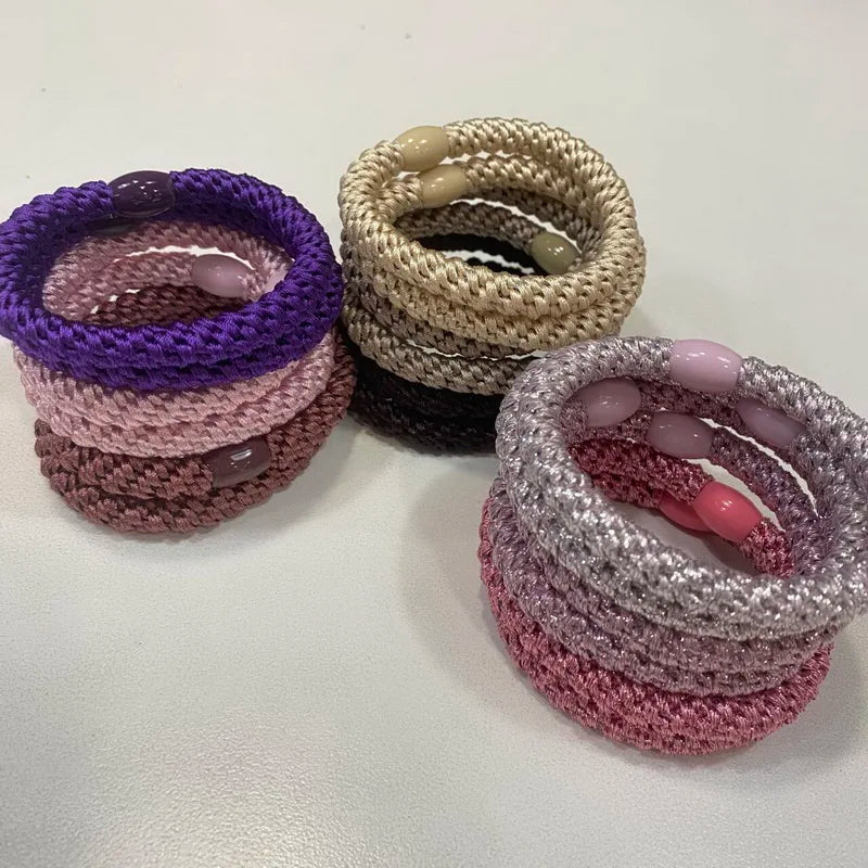 6pcs/lot élastique pour cheveux pour femmes élastique cheveux femmes ,Élastiques et chouchous attache cheveux bandes en caoutchouc à haute élasticité pour bracelets, élastique cheveux noire montres femmes knekki haar