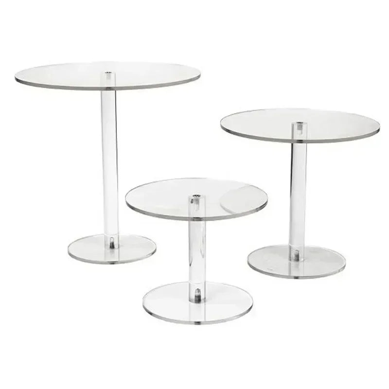 Support à gâteaux rond Transparent en acrylique