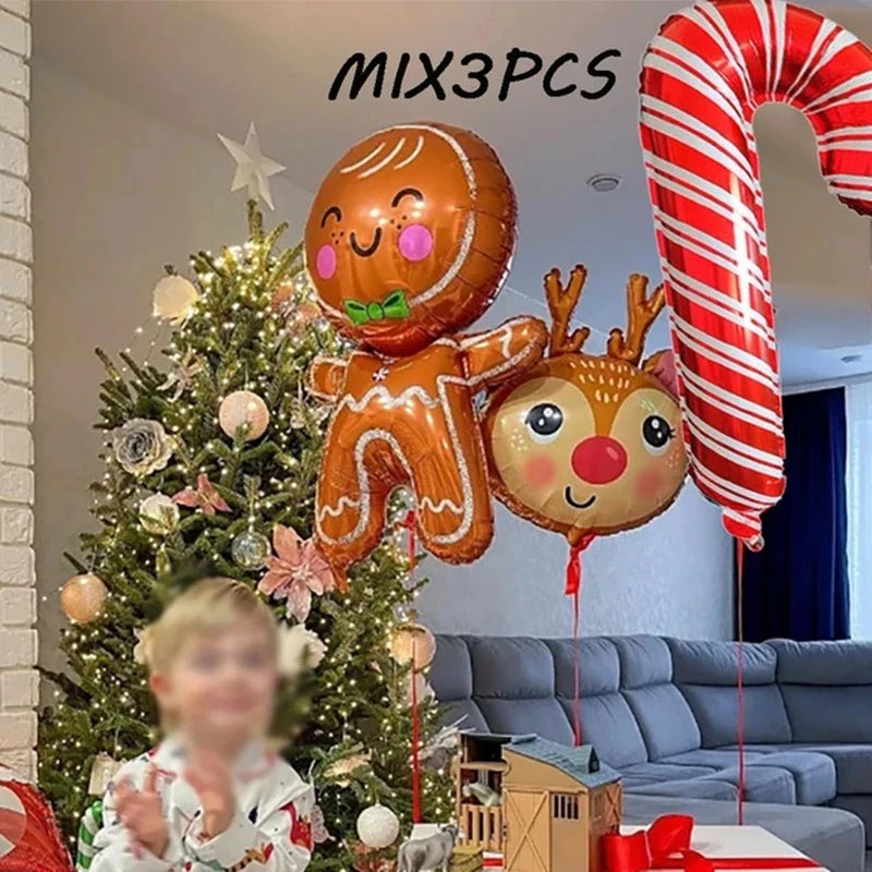 Ballons Joyeux Noël, Bonbons, Père Noël, Elk, Décorations Noël