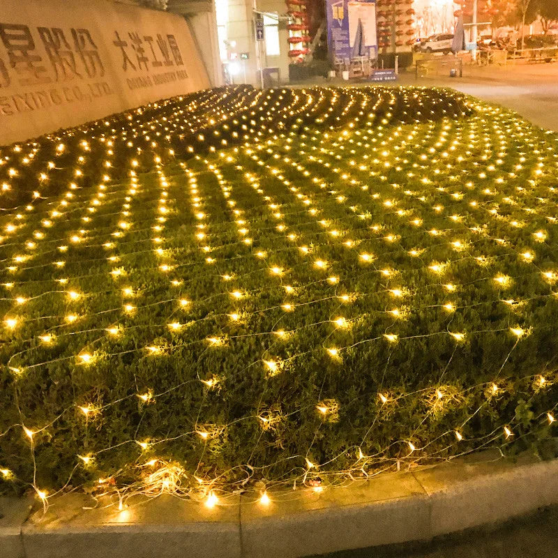 Prise ue Led Net maille chaîne lumières 220V guirlandes de rue décorations de noël en plein air