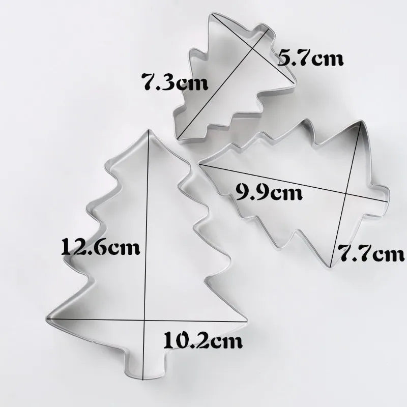 Ensemble de matrices de découpe de biscuits fondant de noël, bonhomme en pain d'épices, moule en acier inoxydable en forme d'arbre de noël, outils de cuisson.
