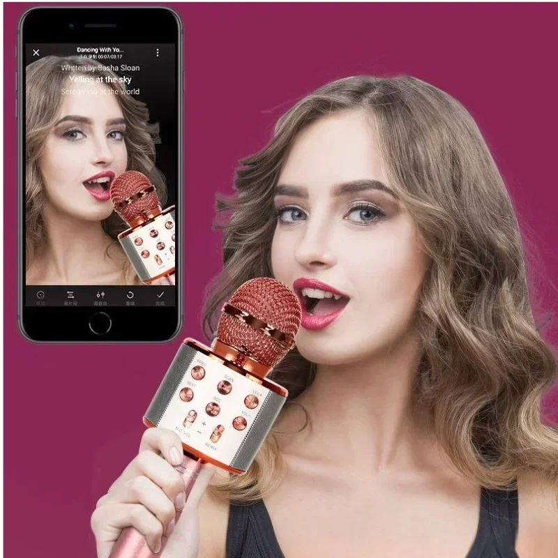 Microphone de karaoké pour enfants, nouveaux jouets amusants, or rose, cadeaux d'anniversaire pour garçons et filles de 4 à 15 ans