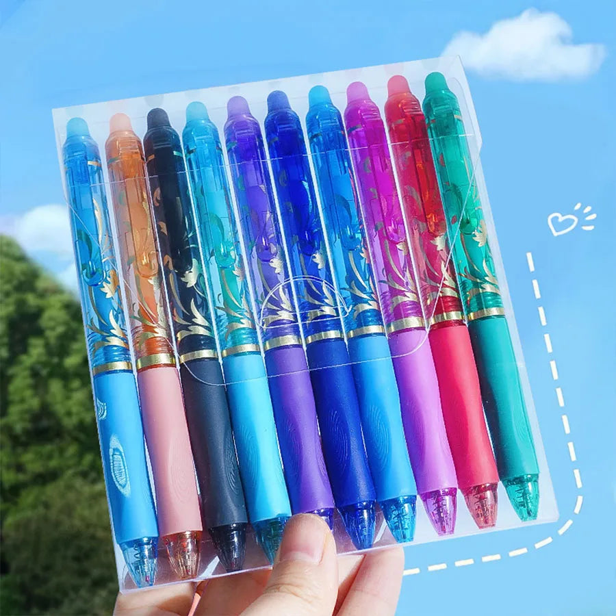 Ensemble de stylos gel effaçables, pointe fine de 0.5mm, stylo magique rétractable, grande capacité, adapté aux fournitures scolaires, 6 pièces, 12 pièces