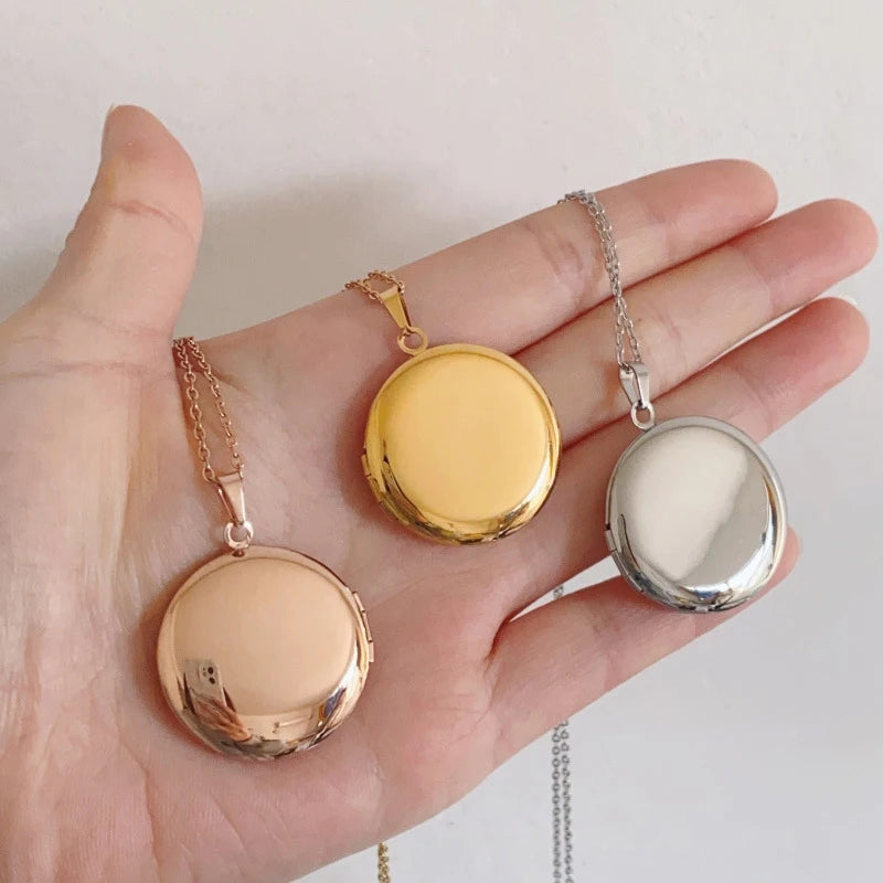 Collier médaillon Photo rond en acier inoxydable poli miroir, 27mm, pour bricolage, cadre Photo, bijoux commémoratifs, cadeau, 10 pièces/lot