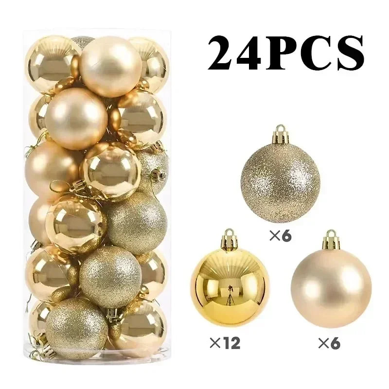 Boules de noël 3/4/6CM, 24 pièces, grande boule, pendentif d'arbre de Noël