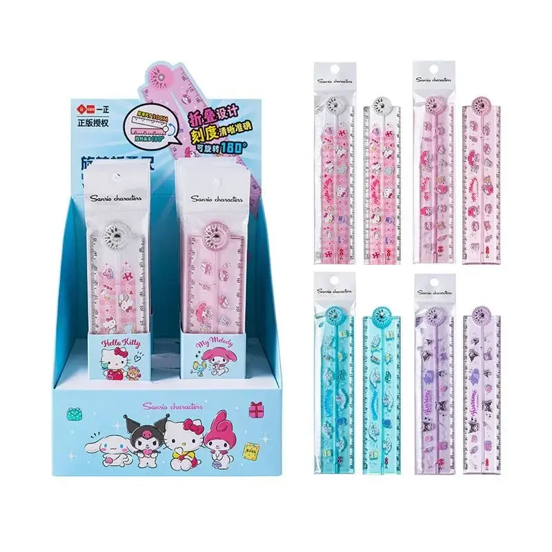 Sanrio Kuromi Image règle pliante rotative 30 cm règles de dessin animé Kawaii pour étudiant école papeterie enseignant récompenses en classe