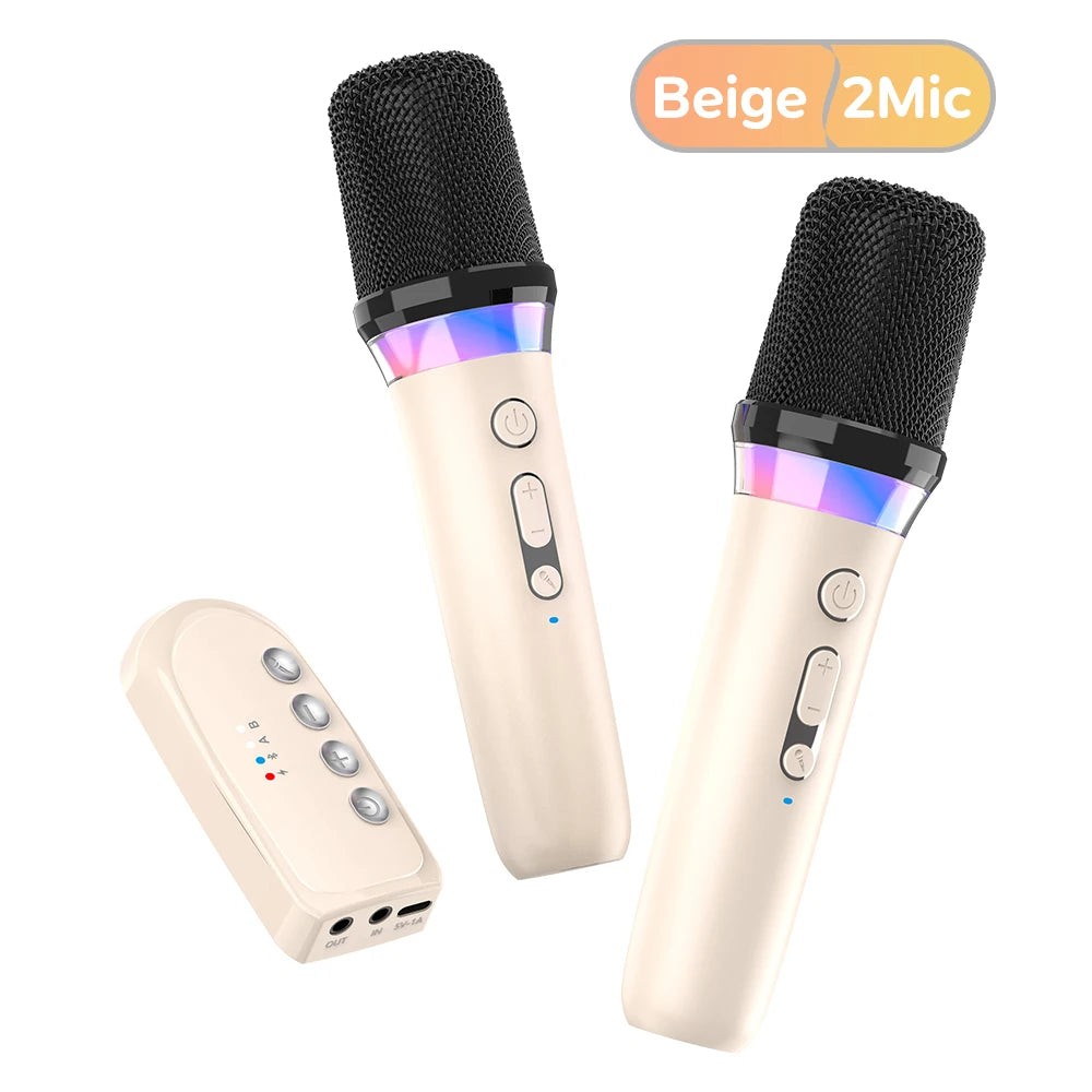 DS-K2 Karaoké Compagnon Bluetooth 5.3 Microphones dynamiques sans fil RVB Lumière colorée HIFI Stéréo DSP Système de mixage pour haut-parleur filaire Amplificateur Kit de voiture