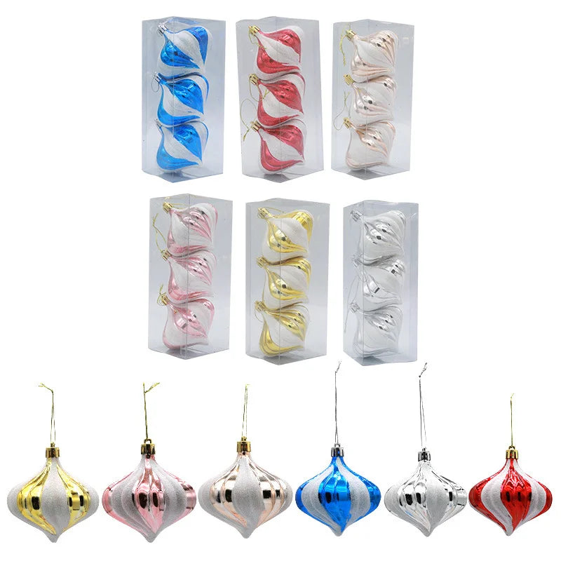 Ensemble de boules de Noël de 8cm, jouets décoratifs