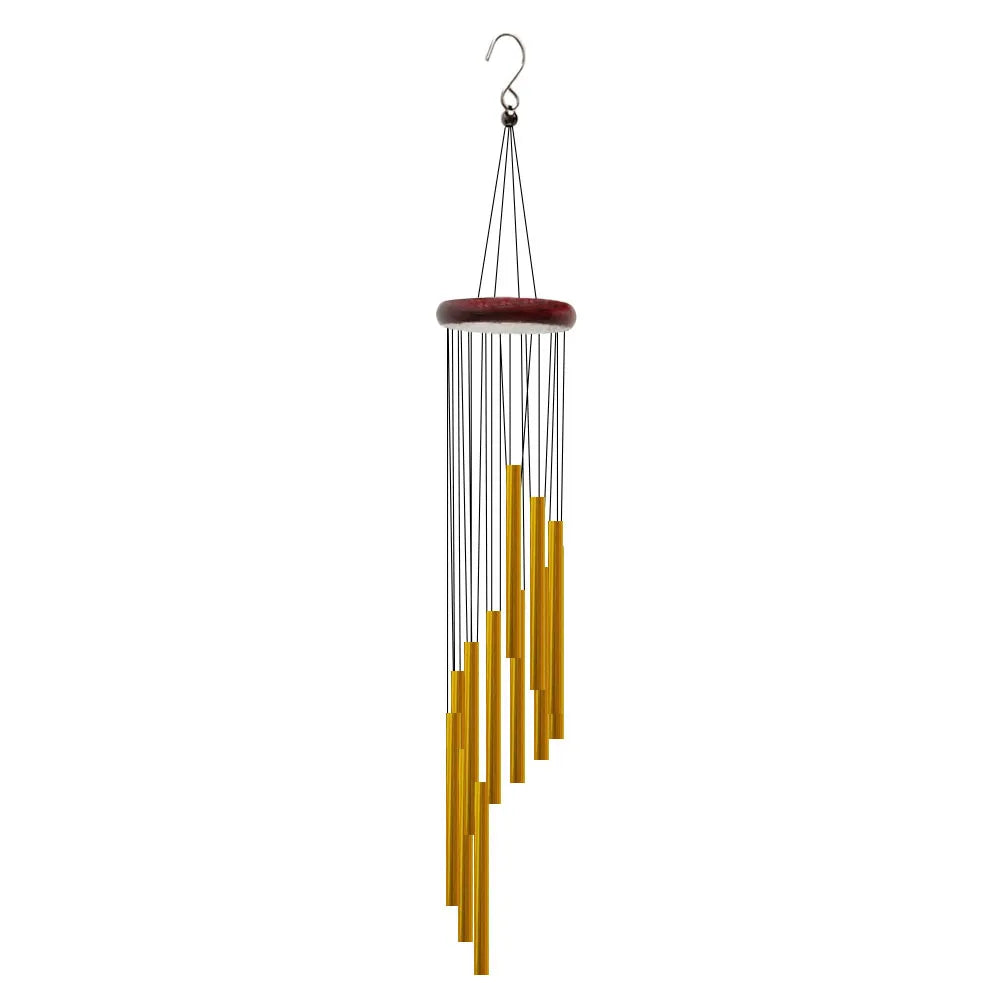 Cloches en alliage d'aluminium avec crochet, cloches dorées et argentées pour l'extérieur, la maison, la fête de mariage, la décoration commémorative, les cadeaux tendance, 12 tubes, 1 PC