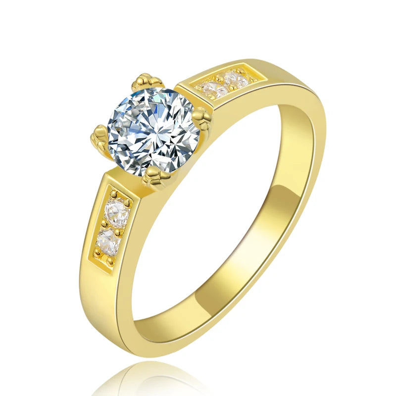 Bague de mariage en Zircon pour femmes, anneau de fiançailles, cubique, or Rose, tendance, bijoux, cadeaux, R249