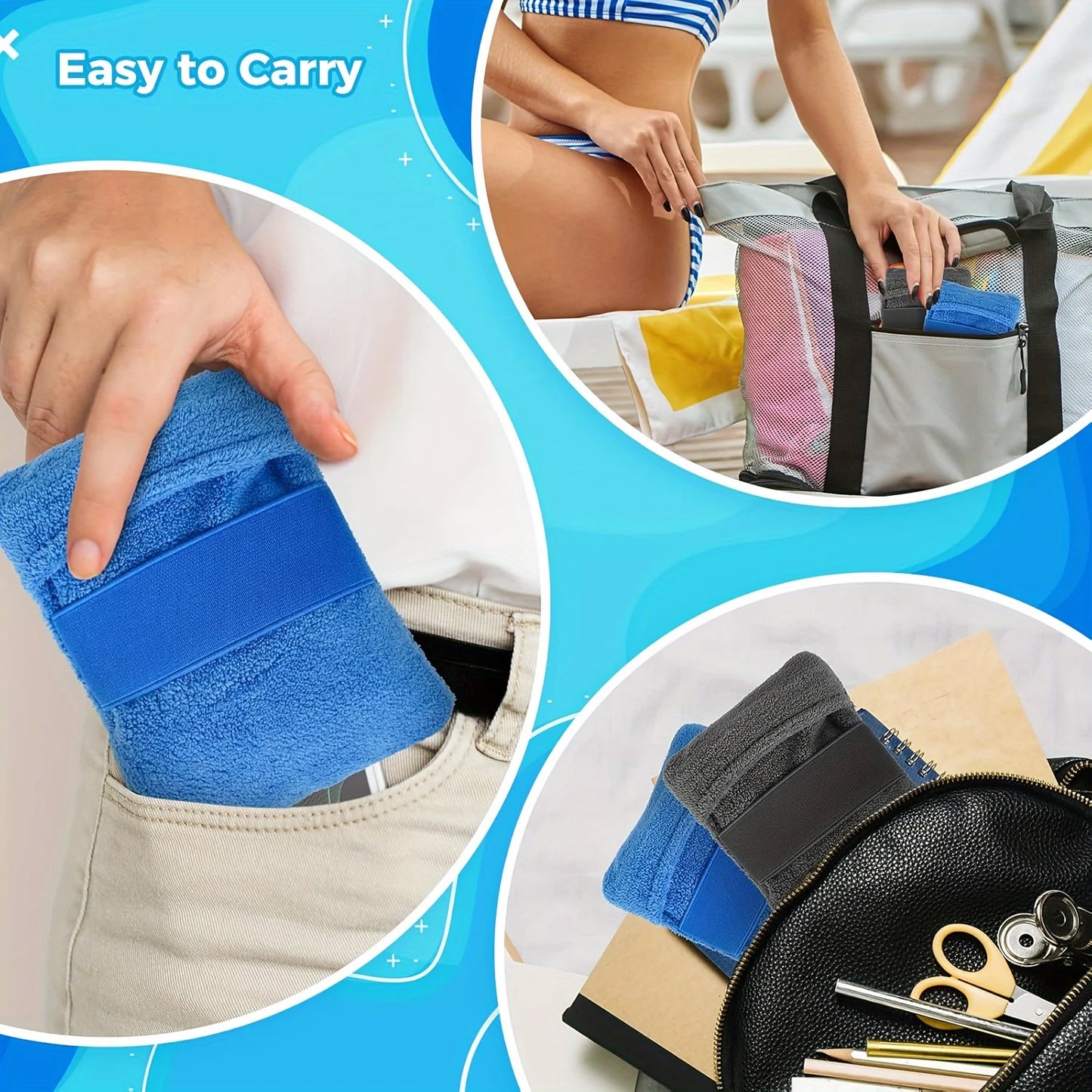 Gants de plage anti-sable, légers et lavables à la main, adaptés à la plage en plein air, serviettes de plage résistantes au sable