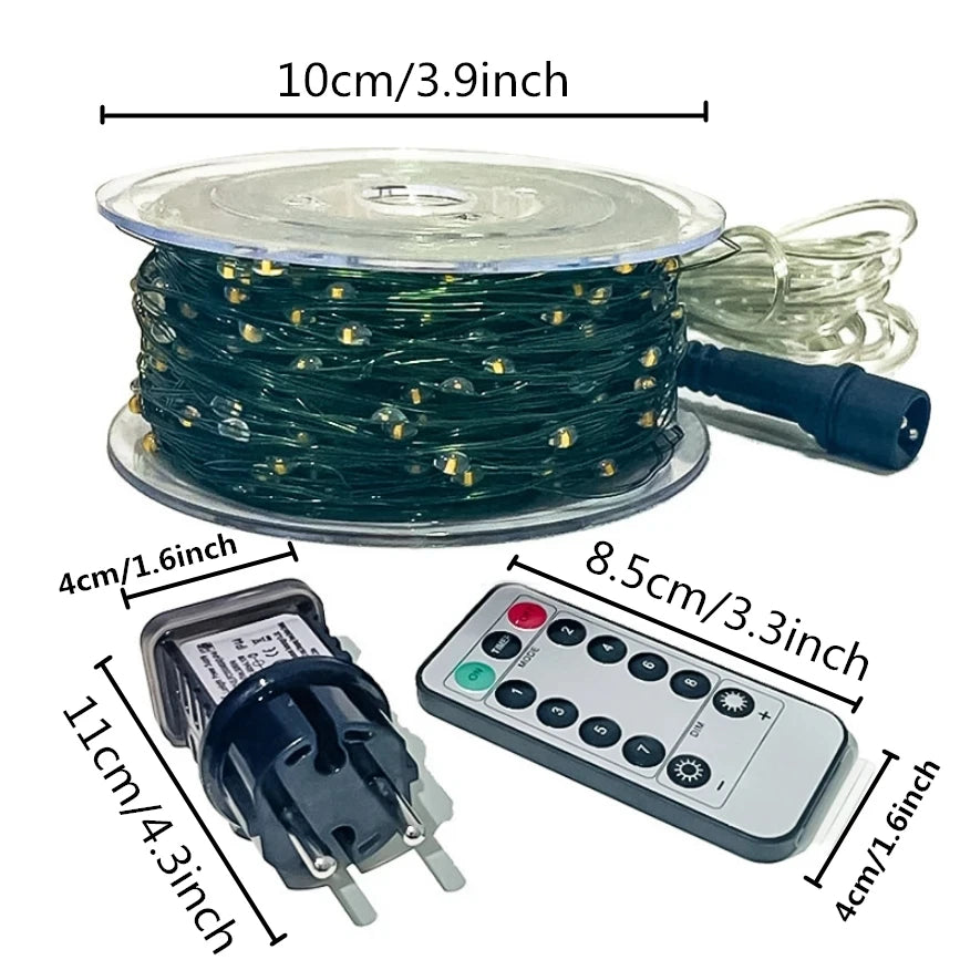 Guirxiété lumineuse dégradée étanche avec télécommande, 1000 LED, guirxiété de Noël, décoration extérieure