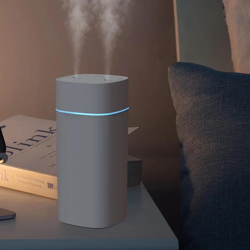 Humidificateur d'air USB, Double Port de pulvérisation, huile essentielle, 600ml, aromathérapie, brumisateur frais, purifie pour le bureau et la maison