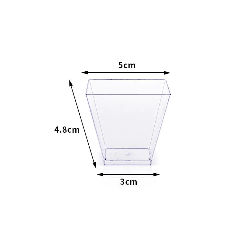 Gobelets à Dessert jetables transparents de 60ml, Mini tasses trapézoïdales, conteneurs pour desserts de fête de Restaurant, crème glacée, 10/20 pièces.