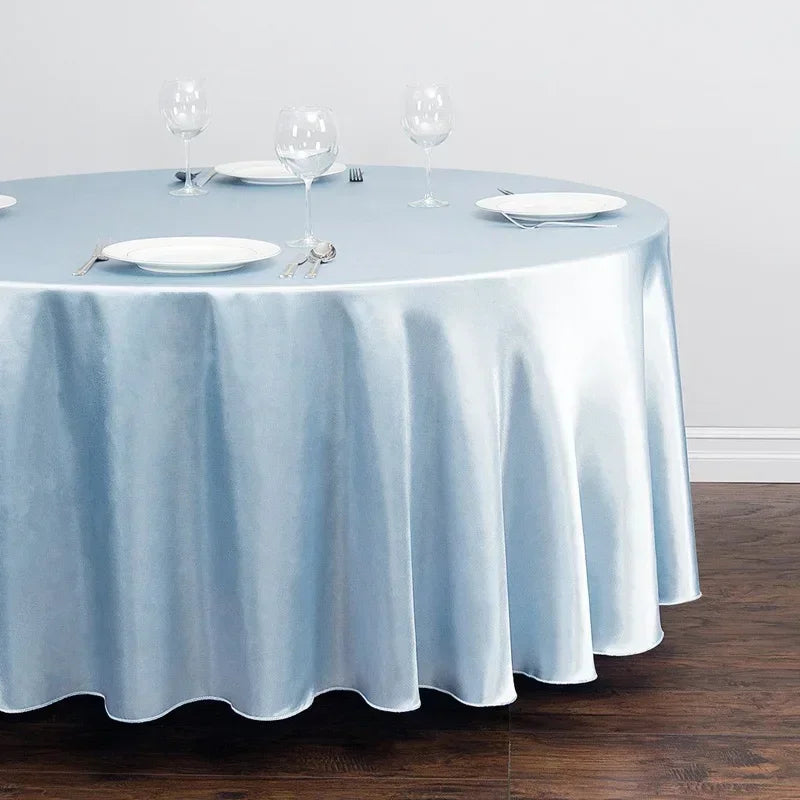 Nappe ronde en Satin, tissu lisse et brillant