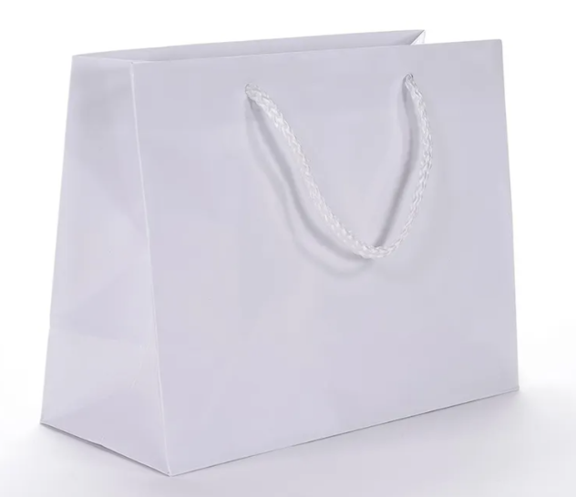Sac Luxe pelliculé blanc 23x10x18cm
