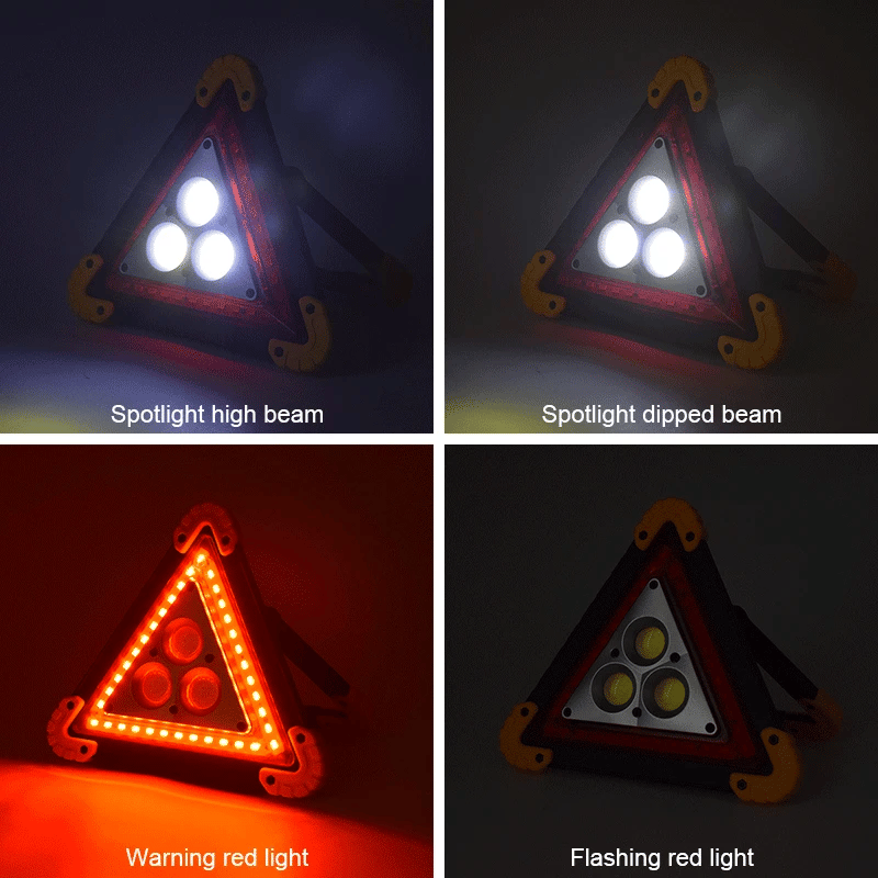 Lumière de secours LED aste pour l'installation de véhicules, Trilight Triangle, Analyste de sécurité de voiture, Accessoires, Danger d'iode, 4 modes