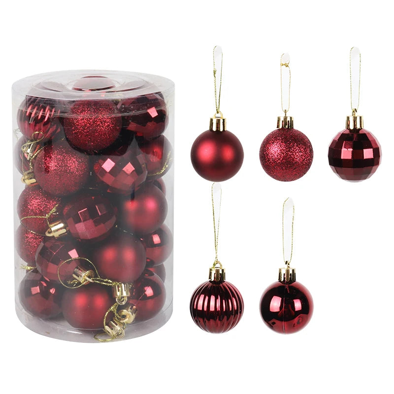 34 pièces boules de plastique de Noël arbre de Noël suspendus ornement boule de pendentif