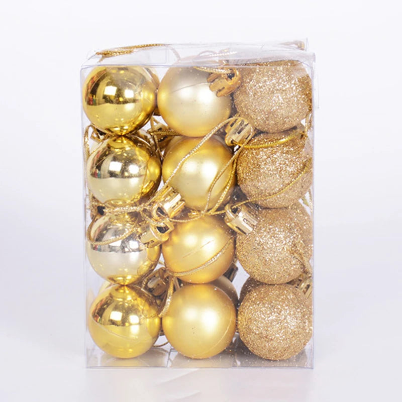24 pièces boules de noël