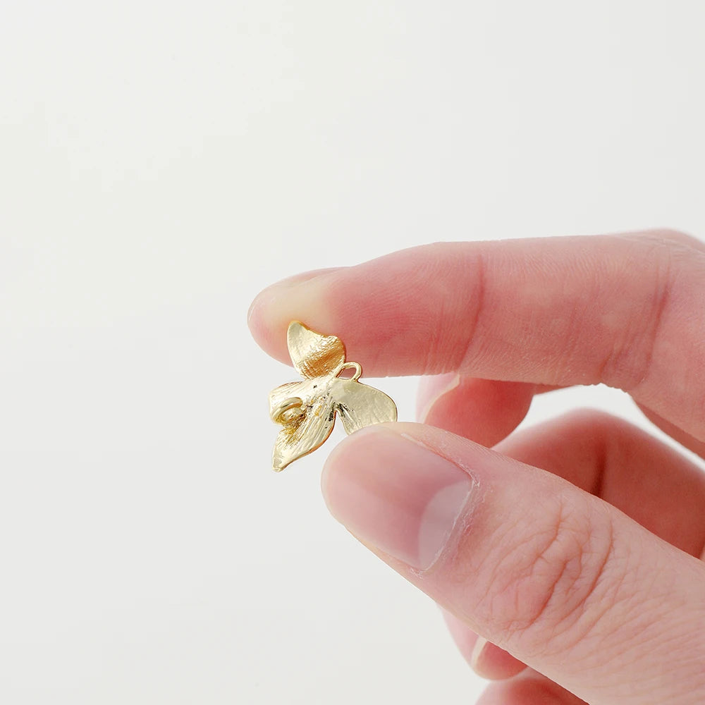 Accessoires de pendentif délicats, couleur or 14K/18K, feuille de laiton plaqué argent, fournitures de fabrication de bijoux, 6 pièces