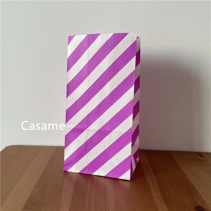 Mini sacs en papier multicolores à pois colorés, 18 x 9 x 6 cm, emballage cadeau ouvert