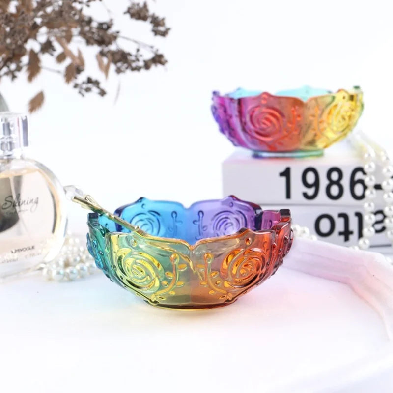 Bol de rangement Lotus, moule en Silicone époxy, boîte de rangement de roses, Surface miroir, résine époxy