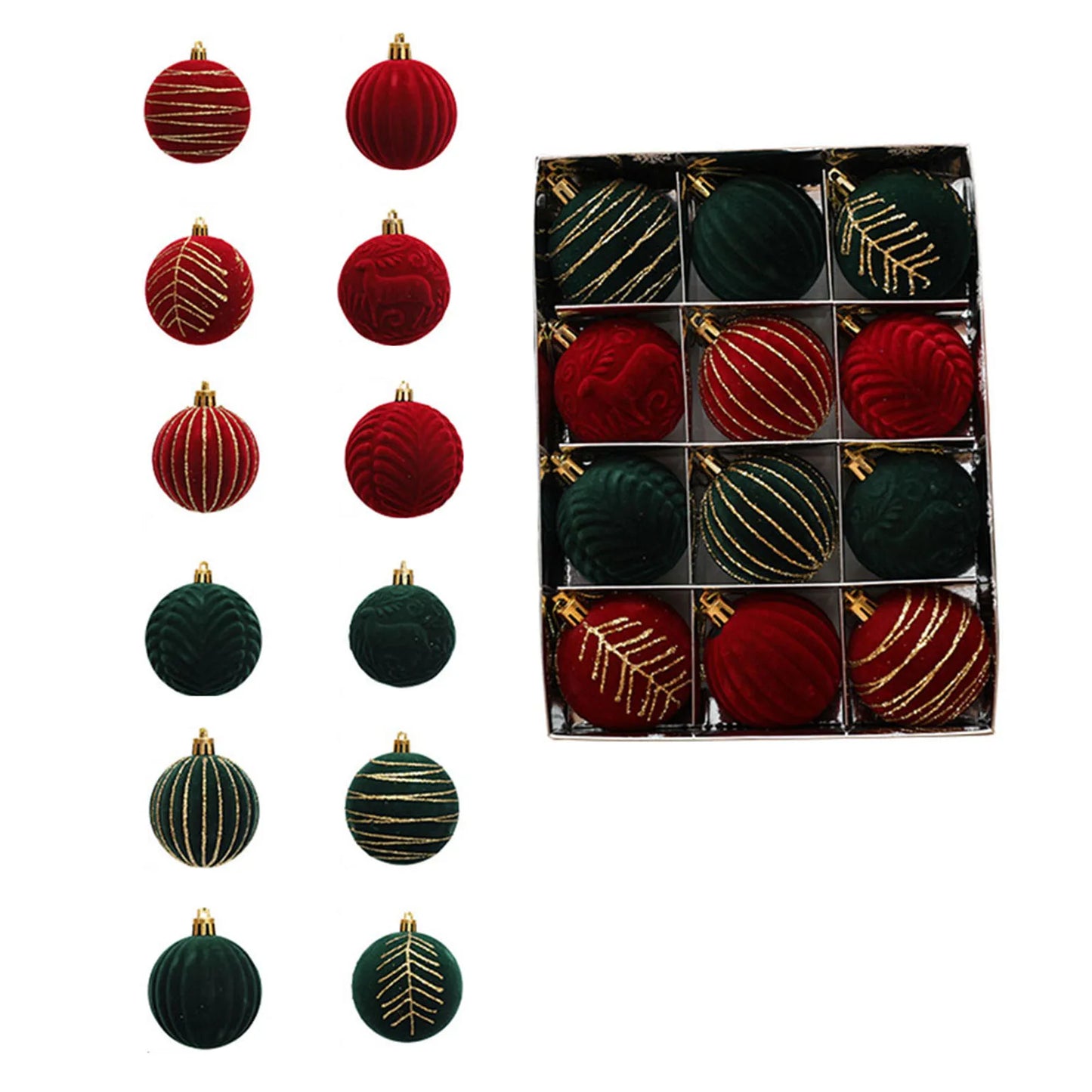 12 pièces 6CM boule de Noël décorations d'arbre de Noël