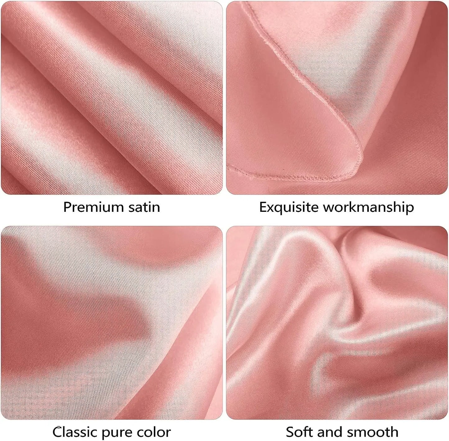 Nappe ronde en satin, couverture de table en soie brillante or rose