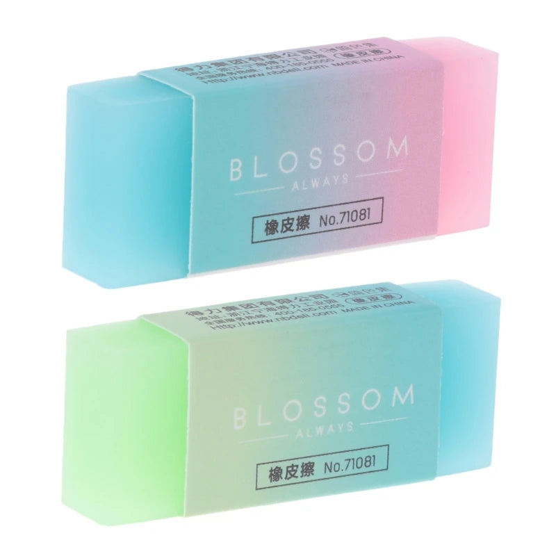 Gomme mignonne dégradé en couleur bonbon, doux, durable, flexible, pour les enfants, de l'école, modèle cube