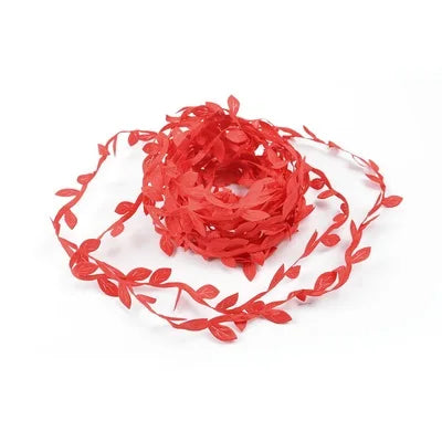 Feuilles artificielles en soie, 5 mètres, vertes et dorées, pour décoration de boîte de mariage, feuillage, scrapbooking, couronne artisanale