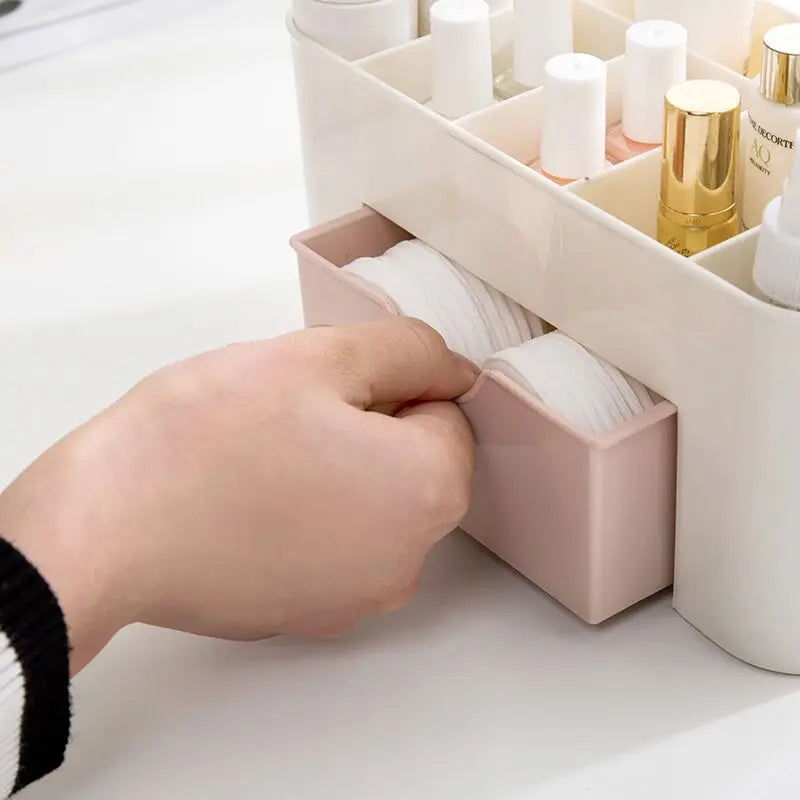 organisateur de maquillage boîte de rangement avec tiroir coton-tige bâton étui de rangement organisateur de rouge à lèvres porte-pinceau maquillage plastique acrylique