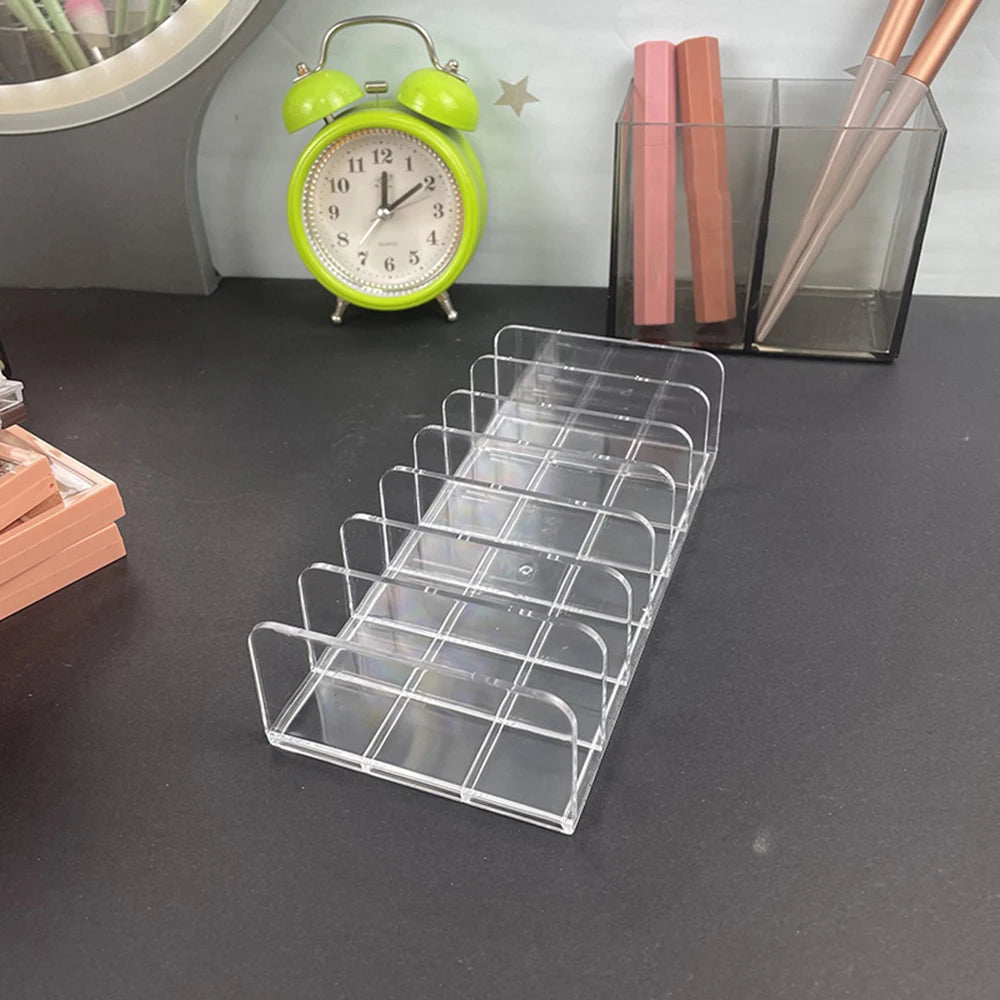 Dressing Table Cosmetics Storage And Arrangement Storage Rack Desktop Partition Transparent Makeup Eye Shadow Storage Box