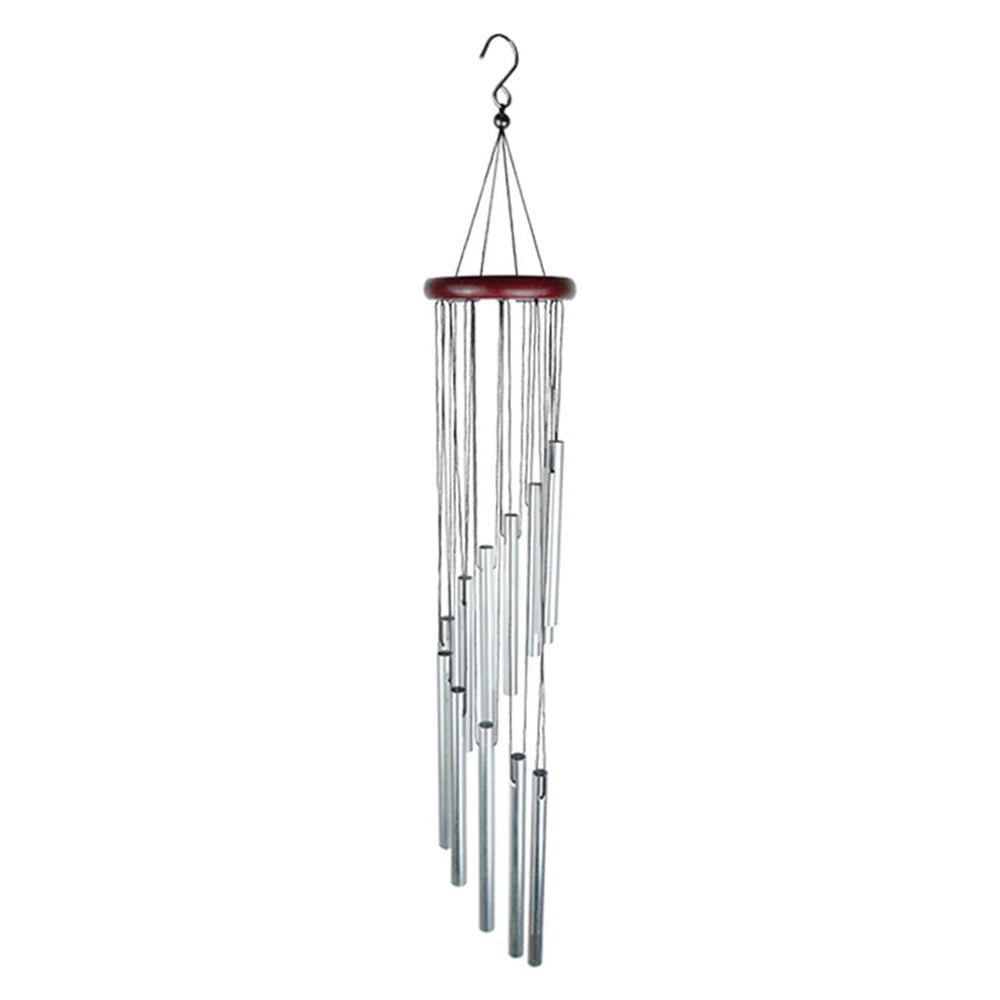 Cloches en alliage d'aluminium avec crochet, cloches dorées et argentées pour l'extérieur, la maison, la fête de mariage, la décoration commémorative, les cadeaux tendance, 12 tubes, 1 PC