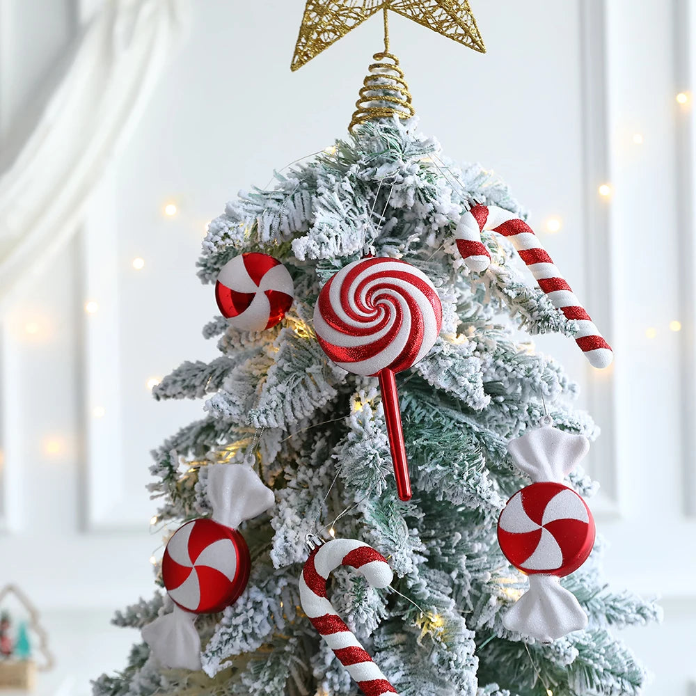 Mélange de cannes de bonbon de Noël mignonnes, sucette, arbre de Noël, ornement de Noël, décoration de la maison, décor de Noel, 2023