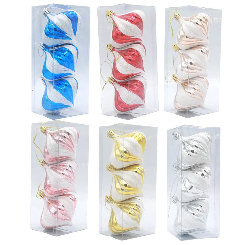 Ensemble de boules de Noël de 8cm, jouets décoratifs