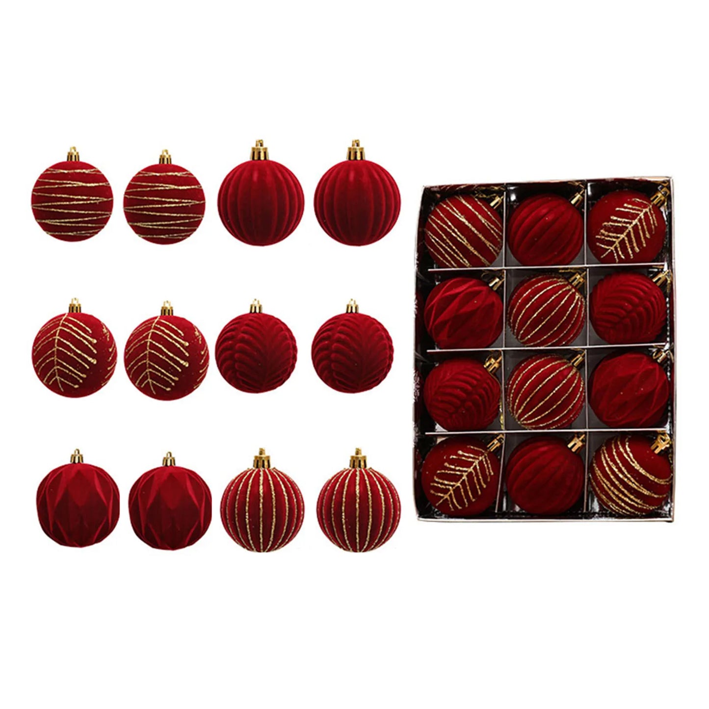 12 pièces 6CM boule de Noël décorations d'arbre de Noël