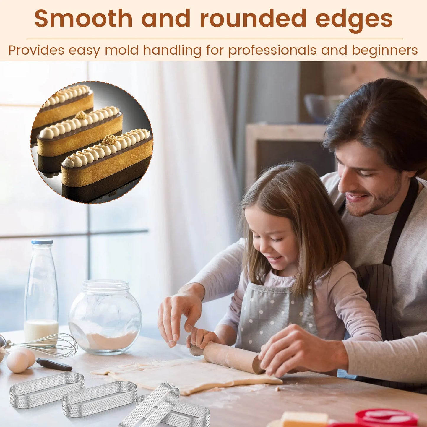 Anneaux à tarte ovales en acier inoxydable, 12 pièces, anneau à tarte poreux, moule à Mousse de gâteau perforé, coupe-biscuits, outil de moule à pâtisserie Quiche