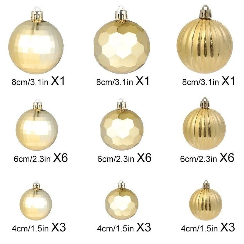 30 pièces 4-8CM grandes boules de Noël suspendues arbre de Noël pendentif