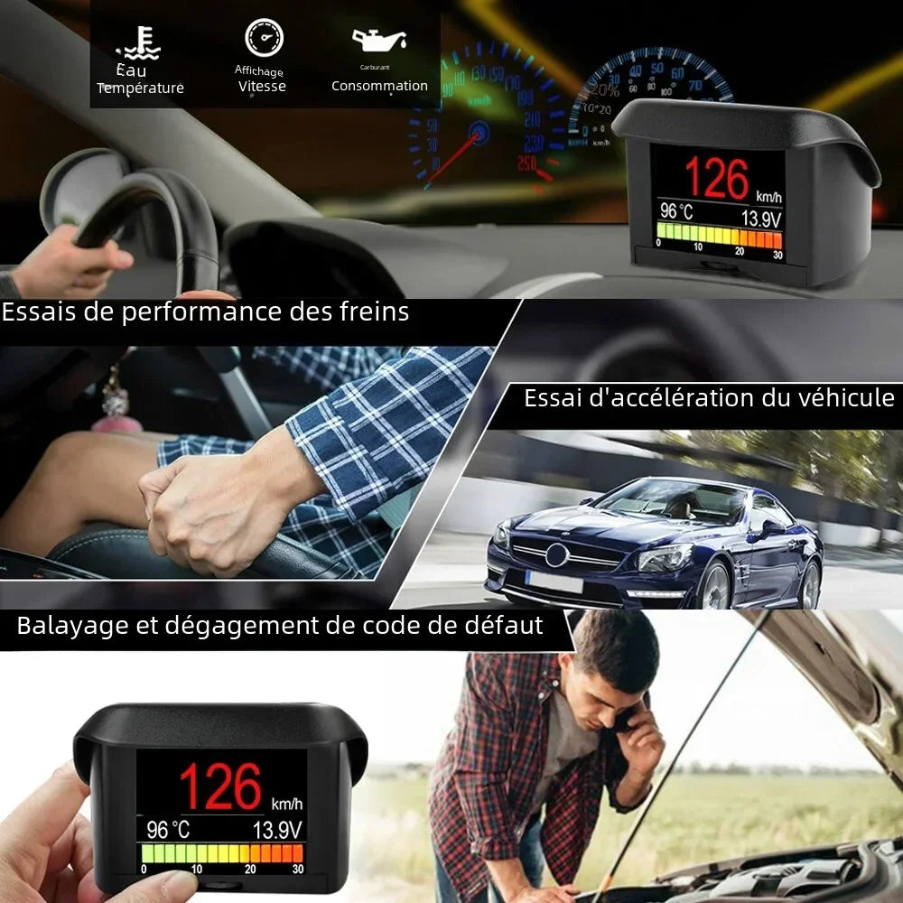 ANCEL-Ordinateur de bord numérique pour voiture, affichage de la vitesse, consommation de carburant, jauge de température, EAU automobile, OBD2, AAth