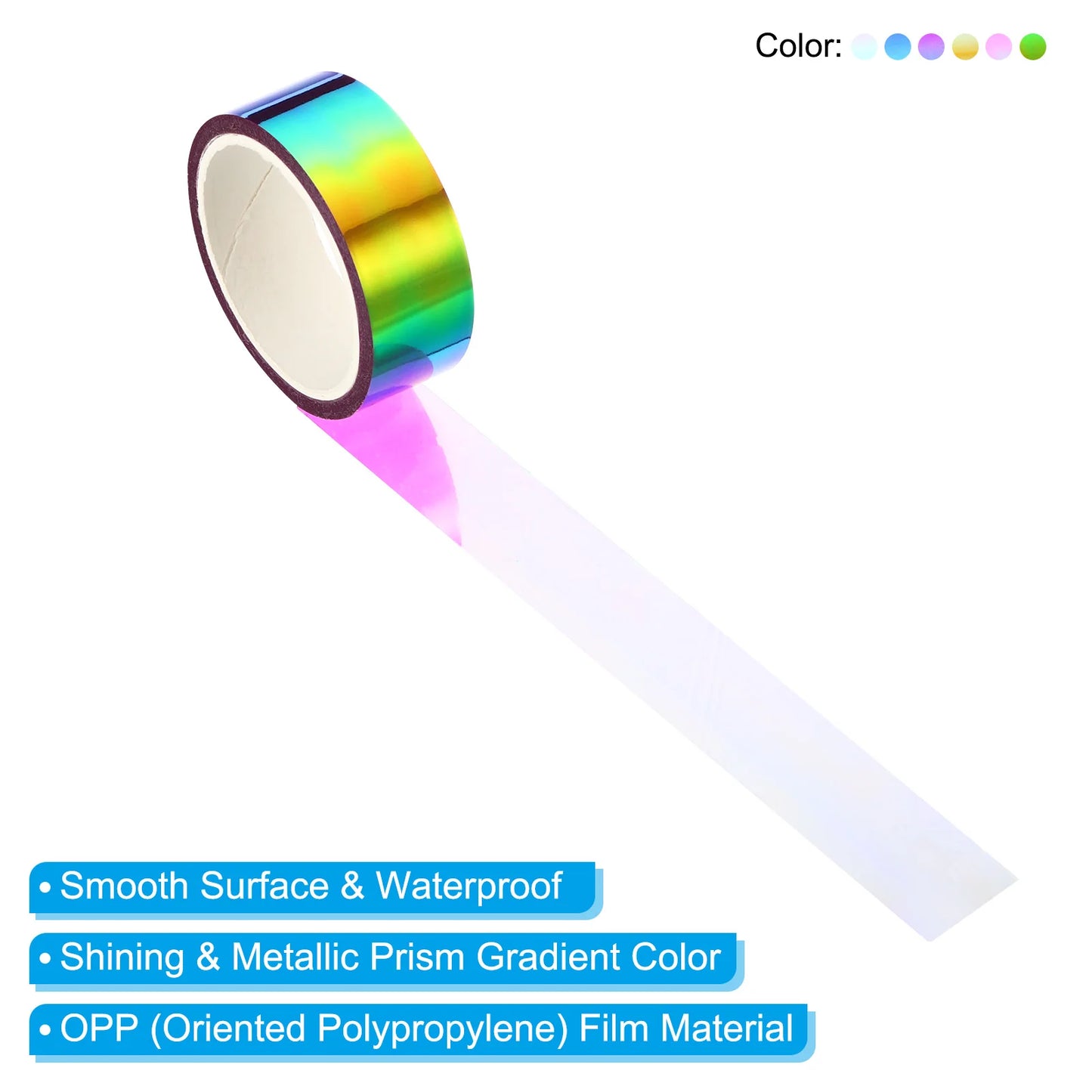 Rouleau de ruban métallique auto-adhésif holographique, 6 rouleaux de 15mm x 5m, autocollant de masquage métallique pour miroir, décoration, ruban de masquage pour Scrapbooking