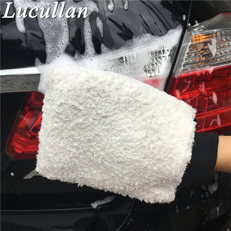 Lucullan dernier gant de lavage de voiture Ultra doux facile à sécher en microfibre Premium gant de détail automatique idéal pour deux seaux de lavage