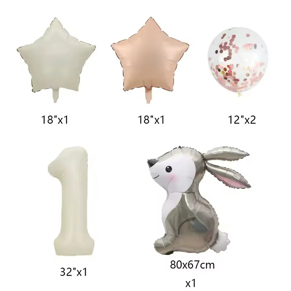 Ballon lapin de pâques, 6 pièces, 32 pouces