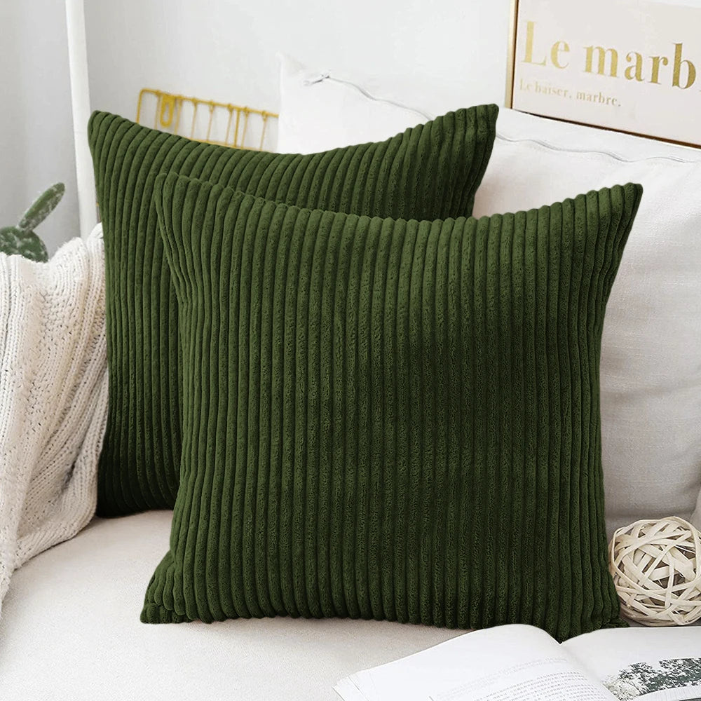 Housse de coussin en velours côtelé, grande taille 70x70 65x65