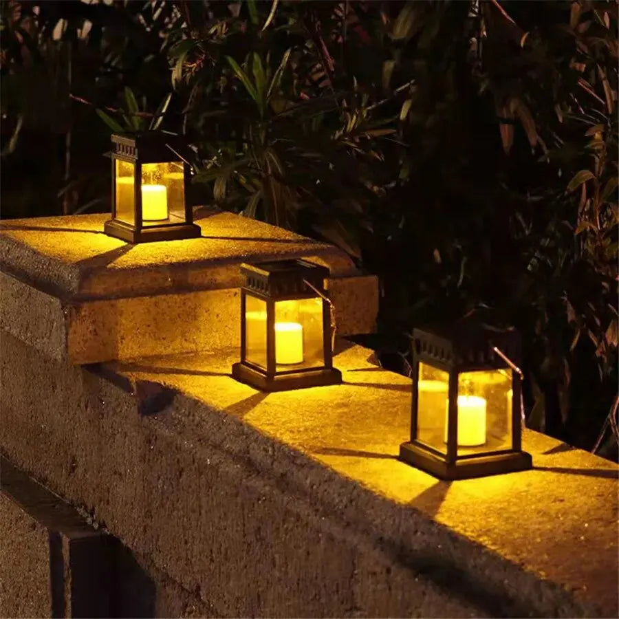 Lanterne solaire de palais, lumières solaires d'extérieur, paysage de pelouse suspendu, lampe à bougie d'ambiance, décoration de sol, de cour et de jardin
