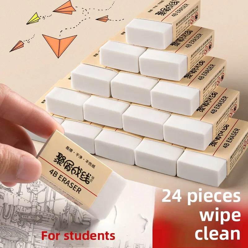 Gommes artistiques sans miettes, sans marques, pour élèves du primaire, propres, Non toxiques, effacer les mots dans les lignes, 24/30 pièces