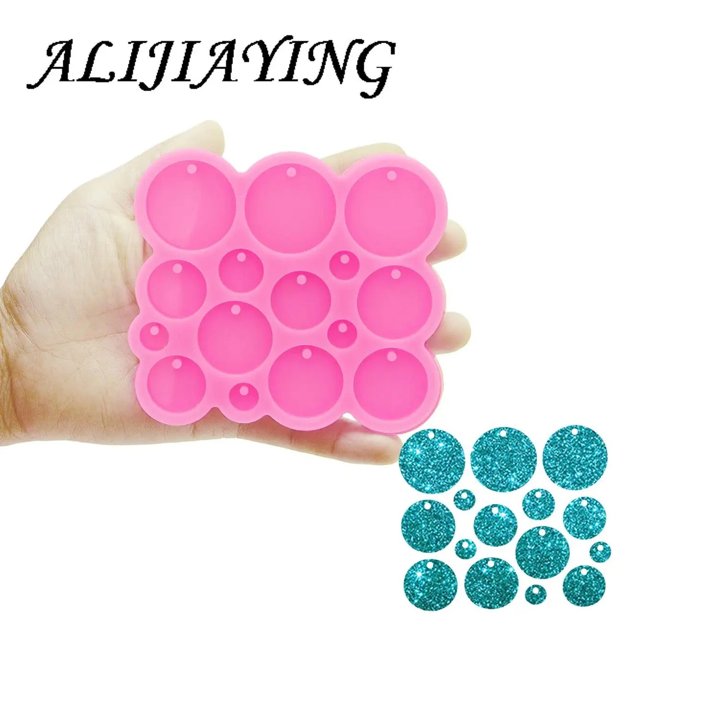 Moule rond en Silicone pour porte-clés pour résine époxy