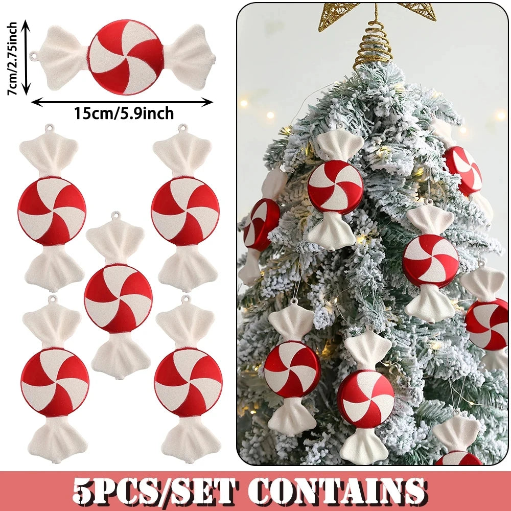 Mélange de cannes de bonbon de Noël mignonnes, sucette, arbre de Noël, ornement de Noël, décoration de la maison, décor de Noel, 2023