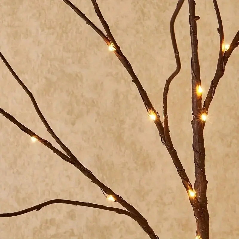 Branches artificielles marron à 50led, 1 pièce, 74cm/29,13 pouces, lumière de décoration intérieure alimentée par batterie pour la maison