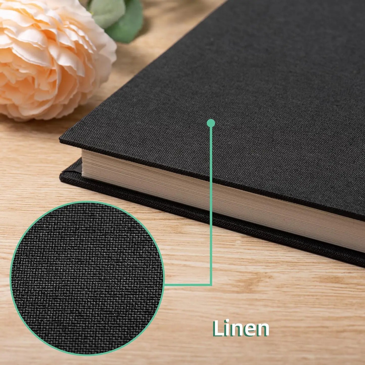 Album Scrapbook auto-adhésif pour photos 4 × 6 5 × 7 8 × 10, couverture en lin magnétique, 40 pages, cadeau de mariage familial avec stylo en métal et