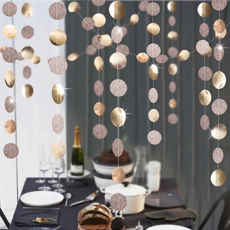 Guirlande de bannière en papier Champagne or à paillettes de 4M, décoration de joyeux anniversaire pour adultes, enfants, garçons et filles, décor de fête prénatale et de mariage